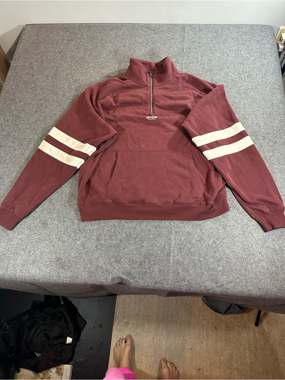 Hollister Maroon Rugby Style Sweatshirt